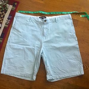 Men’s size 38 shorts.  4% spandex and 96% cotton.  Powder blue.